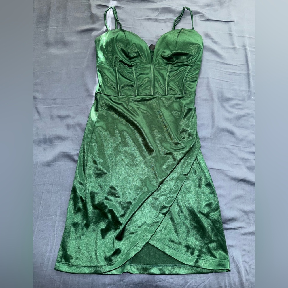 Windsor Emerald Green Satin Mini Dress